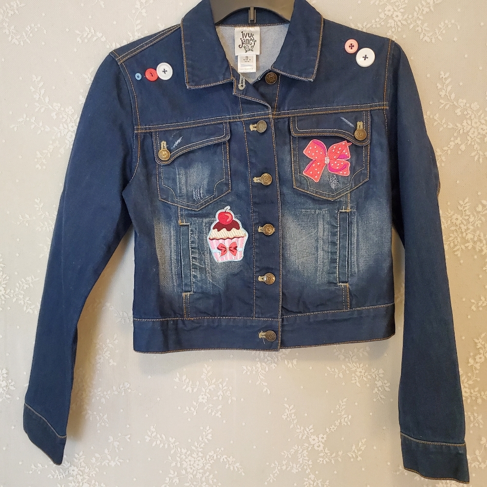IVY JANE Button and Patches Jean Jacket Sz S!